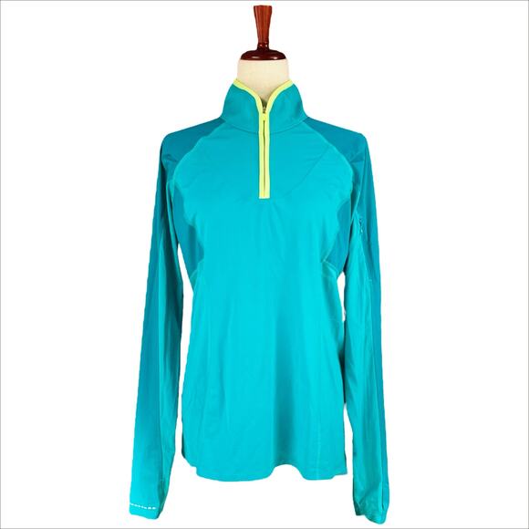 LULULEMON Trail Bound 1/2 Zip Pullover Long-Sleeve Top in Blue Tropics Size 12 - Picture 1 of 8